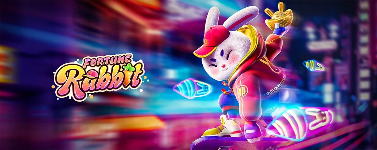 Arte promocional de Fortune Rabbit publicado por PG Soft, con el conejo del juego