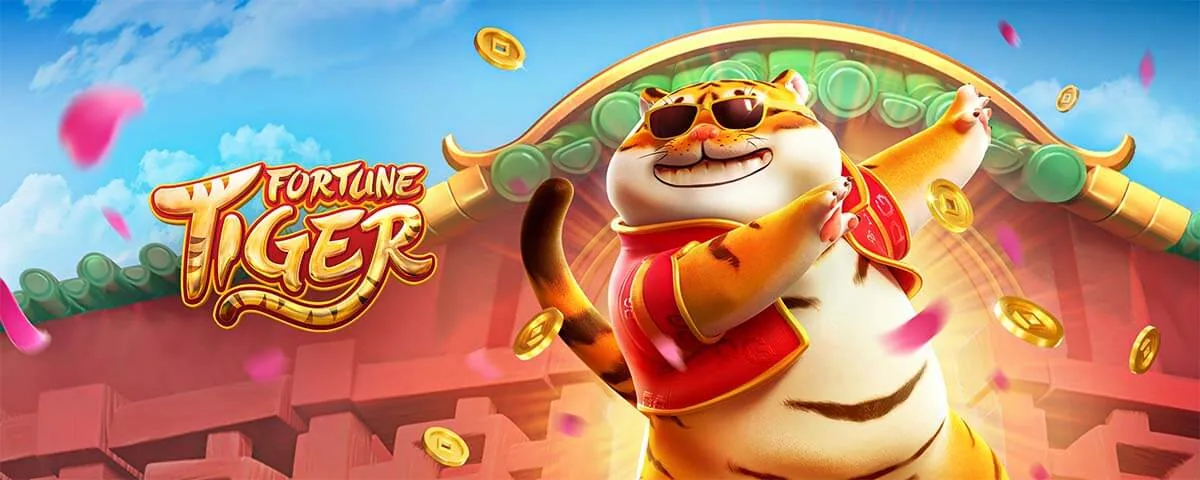 Arte promocional de Fortune Tiger publicado por PG Soft, con el tigre dorado del juego